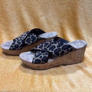 Stylish Leopard Print Wedge Sandals